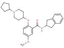 2-[(1-cyclopentyl-4-piperidinyl)oxy]-N-(2,3-dihydro-1H-inden-2-yl)-5-methoxybenzamide