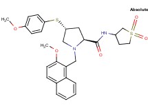 (4R)-N-(1,1-dioxidotetrahydro-3-thienyl)-1-[(2-methoxy-1-naphthyl)methyl]-4-[(4-methoxyphenyl)thio]-L-prolinamide