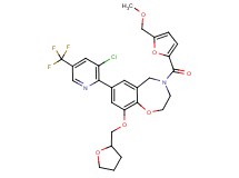 7-[3-chloro-5-(trifluoromethyl)-2-pyridinyl]-4-[5-(methoxymethyl)-2-furoyl]-9-(tetrahydro-2-furanylmethoxy)-2,3,4,5-tetrahydro-1,4-benzoxazepine