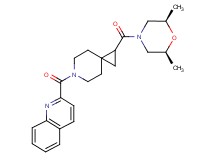 2-[(1-{[(2R*,6S*)-2,6-dimethyl-4-morpholinyl]carbonyl}-6-azaspiro[2.5]oct-6-yl)carbonyl]quinoline