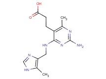 3-(2-amino-4-methyl-6-{[(5-methyl-1H-imidazol-4-yl)methyl]amino}pyrimidin-5-yl)propanoic acid