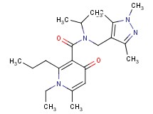 1-ethyl-N-isopropyl-6-methyl-4-oxo-2-propyl-N-[(1,3,5-trimethyl-1H-pyrazol-4-yl)methyl]-1,4-dihydropyridine-3-carboxamide
