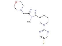 4-({5-[1-(5-fluoropyrimidin-2-yl)piperidin-3-yl]-4-methyl-4H-1,2,4-triazol-3-yl}methyl)morpholine