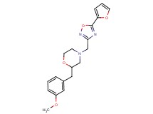 4-{[5-(2-furyl)-1,2,4-oxadiazol-3-yl]methyl}-2-(3-methoxybenzyl)morpholine