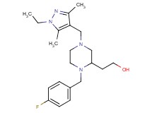 2-[4-[(1-ethyl-3,5-dimethyl-1H-pyrazol-4-yl)methyl]-1-(4-fluorobenzyl)-2-piperazinyl]ethanol