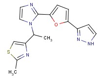 2-methyl-4-(1-{2-[5-(1H-pyrazol-3-yl)-2-furyl]-1H-imidazol-1-yl}ethyl)-1,3-thiazole