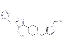 1-[(1-ethyl-1H-pyrazol-4-yl)methyl]-4-[4-ethyl-5-(1H-1,2,4-triazol-1-ylmethyl)-4H-1,2,4-triazol-3-yl]piperidine