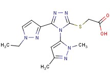 {[4-(1,3-dimethyl-1H-pyrazol-5-yl)-5-(1-ethyl-1H-pyrazol-3-yl)-4H-1,2,4-triazol-3-yl]thio}acetic acid