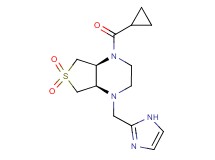 (4aR*,7aS*)-1-(cyclopropylcarbonyl)-4-(1H-imidazol-2-ylmethyl)octahydrothieno[3,4-b]pyrazine 6,6-dioxide