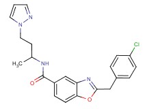 2-(4-chlorobenzyl)-N-[1-methyl-3-(1H-pyrazol-1-yl)propyl]-1,3-benzoxazole-5-carboxamide