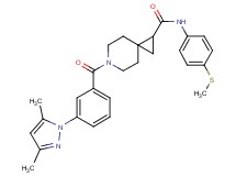 6-[3-(3,5-dimethyl-1H-pyrazol-1-yl)benzoyl]-N-[4-(methylthio)phenyl]-6-azaspiro[2.5]octane-1-carboxamide