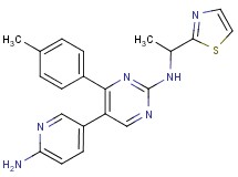 5-(6-aminopyridin-3-yl)-4-(4-methylphenyl)-N-[1-(1,3-thiazol-2-yl)ethyl]pyrimidin-2-amine