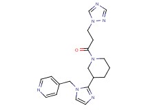 4-[(2-{1-[3-(1H-1,2,4-triazol-1-yl)propanoyl]-3-piperidinyl}-1H-imidazol-1-yl)methyl]pyridine