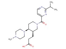 3-[(3R*,4S*)-1-[(2-isopropylpyrimidin-4-yl)carbonyl]-4-(4-methylpiperazin-1-yl)piperidin-3-yl]propanoic acid