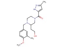 2-{1-(4-methoxy-3-methylbenzyl)-4-[(3-methyl-1H-pyrazol-5-yl)carbonyl]-2-piperazinyl}ethanol