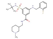 3-[(tert-butylamino)sulfonyl]-5-[(2-fluorobenzyl)amino]-N-[(1-methyl-3-piperidinyl)methyl]benzamide