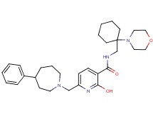 2-hydroxy-N-{[1-(4-morpholinyl)cyclohexyl]methyl}-6-[(4-phenyl-1-azepanyl)methyl]nicotinamide