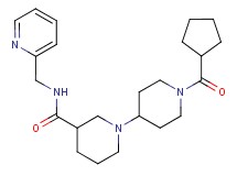 1'-(cyclopentylcarbonyl)-N-(pyridin-2-ylmethyl)-1,4'-bipiperidine-3-carboxamide