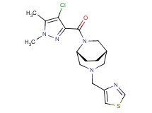 (1S*,5R*)-6-[(4-chloro-1,5-dimethyl-1H-pyrazol-3-yl)carbonyl]-3-(1,3-thiazol-4-ylmethyl)-3,6-diazabicyclo[3.2.2]nonane