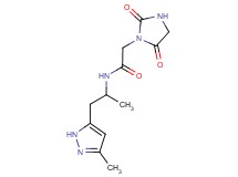 2-(2,5-dioxo-1-imidazolidinyl)-N-[1-methyl-2-(3-methyl-1H-pyrazol-5-yl)ethyl]acetamide