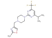 4-isopropyl-2-{4-[(2-methyl-1,3-oxazol-4-yl)methyl]-1-piperazinyl}-6-(trifluoromethyl)pyrimidine