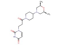 1-(3-{4-[(2R*,6S*)-2,6-dimethyl-4-morpholinyl]-1-piperidinyl}-3-oxopropyl)-2,4(1H,3H)-pyrimidinedione