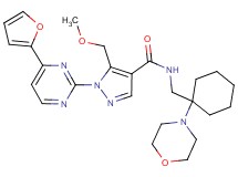 1-[4-(2-furyl)-2-pyrimidinyl]-5-(methoxymethyl)-N-{[1-(4-morpholinyl)cyclohexyl]methyl}-1H-pyrazole-4-carboxamide