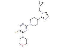 4-(2-{4-[1-(cyclopropylmethyl)-1H-imidazol-2-yl]piperidin-1-yl}-5-fluoropyrimidin-4-yl)morpholine
