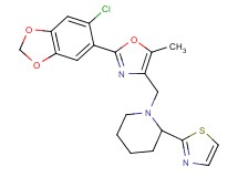 1-{[2-(6-chloro-1,3-benzodioxol-5-yl)-5-methyl-1,3-oxazol-4-yl]methyl}-2-(1,3-thiazol-2-yl)piperidine