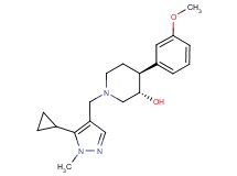 (3S*,4S*)-1-[(5-cyclopropyl-1-methyl-1H-pyrazol-4-yl)methyl]-4-(3-methoxyphenyl)piperidin-3-ol