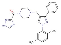 1-{[1-(2,5-dimethylphenyl)-3-phenyl-1H-pyrazol-4-yl]methyl}-4-(1H-1,2,4-triazol-3-ylcarbonyl)piperazine