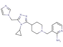 3-({4-[4-cyclopropyl-5-(1H-imidazol-1-ylmethyl)-4H-1,2,4-triazol-3-yl]piperidin-1-yl}methyl)pyridin-2-amine