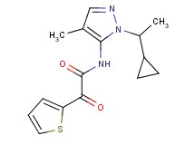 N-[1-(1-cyclopropylethyl)-4-methyl-1H-pyrazol-5-yl]-2-oxo-2-(2-thienyl)acetamide