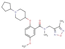 2-[(1-cyclopentyl-4-piperidinyl)oxy]-5-methoxy-N-methyl-N-[(4-methyl-1,2,5-oxadiazol-3-yl)methyl]benzamide