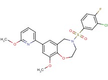 4-[(3-chloro-4-fluorophenyl)sulfonyl]-9-methoxy-7-(6-methoxy-2-pyridinyl)-2,3,4,5-tetrahydro-1,4-benzoxazepine