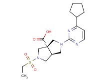 (3aS*,6aS*)-2-(4-cyclopentylpyrimidin-2-yl)-5-(ethylsulfonyl)hexahydropyrrolo[3,4-c]pyrrole-3a(1H)-carboxylic acid