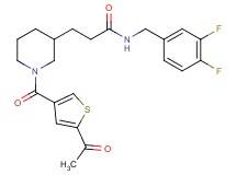 3-{1-[(5-acetyl-3-thienyl)carbonyl]-3-piperidinyl}-N-(3,4-difluorobenzyl)propanamide