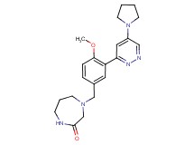 4-{4-methoxy-3-[5-(1-pyrrolidinyl)-3-pyridazinyl]benzyl}-1,4-diazepan-2-one