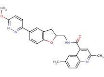 N-{[5-(6-methoxy-3-pyridazinyl)-2,3-dihydro-1-benzofuran-2-yl]methyl}-2,6-dimethyl-4-quinolinecarboxamide