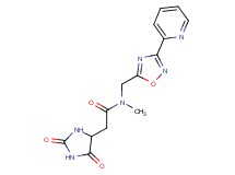 2-(2,5-dioxo-4-imidazolidinyl)-N-methyl-N-{[3-(2-pyridinyl)-1,2,4-oxadiazol-5-yl]methyl}acetamide