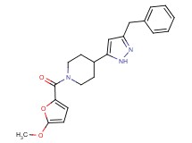 4-(3-benzyl-1H-pyrazol-5-yl)-1-(5-methoxy-2-furoyl)piperidine