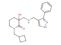 1-(cyclobutylmethyl)-3-hydroxy-3-({[(3-phenyl-1H-pyrazol-4-yl)methyl]amino}methyl)-2-piperidinone