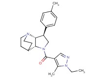 (2R*,3S*,6R*)-5-[(1-ethyl-5-methyl-1H-pyrazol-4-yl)carbonyl]-3-(4-methylphenyl)-1,5-diazatricyclo[5.2.2.0~2,6~]undecane