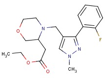 ethyl (4-{[3-(2-fluorophenyl)-1-methyl-1H-pyrazol-4-yl]methyl}-3-morpholinyl)acetate