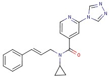 N-cyclopropyl-N-[(2E)-3-phenylprop-2-en-1-yl]-2-(4H-1,2,4-triazol-4-yl)isonicotinamide