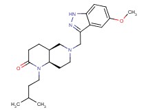 (4aS*,8aR*)-6-[(5-methoxy-1H-indazol-3-yl)methyl]-1-(3-methylbutyl)octahydro-1,6-naphthyridin-2(1H)-one