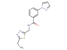 N-[(5-ethyl-1,3,4-thiadiazol-2-yl)methyl]-3-(1H-pyrazol-1-yl)benzamide