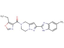 5-[(5-ethyl-1,3-oxazol-4-yl)carbonyl]-2-(5-methyl-1H-benzimidazol-2-yl)-4,5,6,7-tetrahydropyrazolo[1,5-a]pyrazine