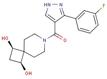 (1R*,3S*)-7-{[3-(3-fluorophenyl)-1H-pyrazol-4-yl]carbonyl}-7-azaspiro[3.5]nonane-1,3-diol