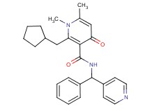 2-(cyclopentylmethyl)-1,6-dimethyl-4-oxo-N-[phenyl(4-pyridinyl)methyl]-1,4-dihydro-3-pyridinecarboxamide